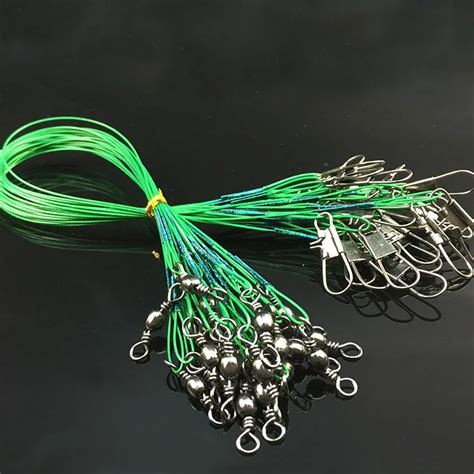 10pcslot Fishing Wire Line Leash Lure Fishhook Line Trace Wire Leader