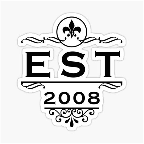 Established 2008 Sticker For Sale By Fives55 Redbubble