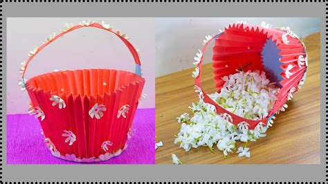 How To Make Paper Basket For Flowers Diy Paper Basket Christmas