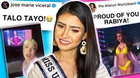 Pinoy Celebrities Reacts To Rabiya Mateo On Miss Universe Top Youtube