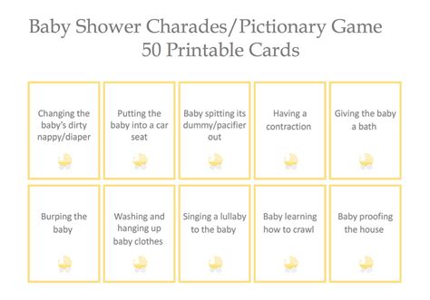 Baby Shower Charades Printable Printable Word Searches