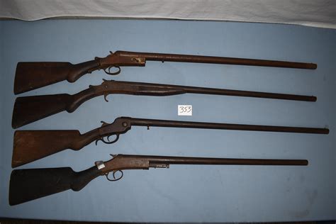 Lot 4 Antique Single Shot Shotguns