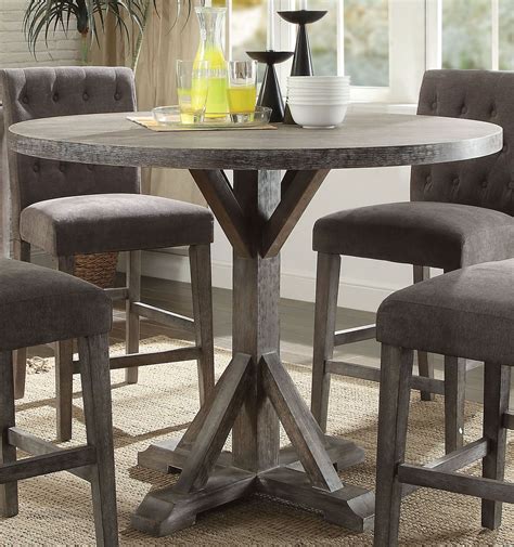 Acme Carmelina Weathered Gray Oak Counter Height Dining Table