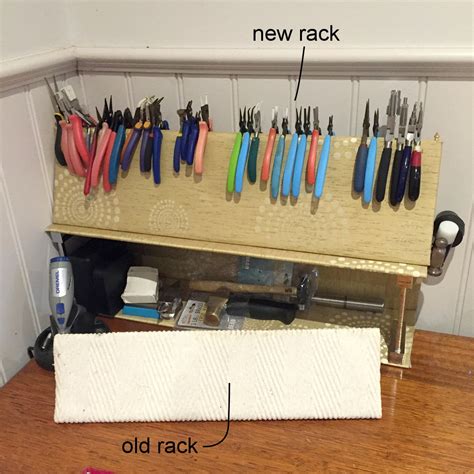 Organize up to 16 pliers with this wire plier rack from u.s. Pliers Rack DIY - upgrade ・ClearlyHelena