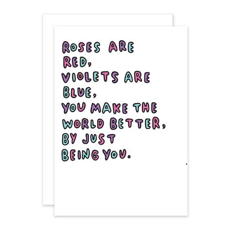 Roses Are Red Sweet Poem Card By Veronica Dearly