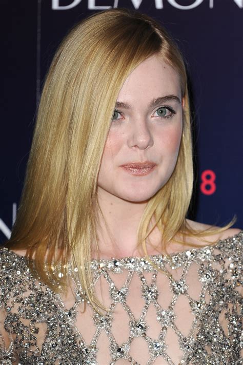 Elle Fanning Straight Light Brown Angled Hairstyle Steal Her Style
