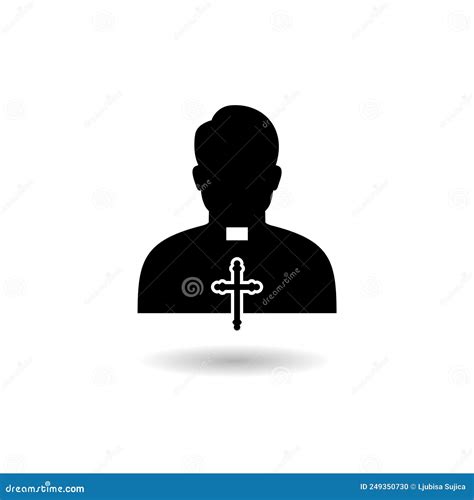 Priest Sign Logo With Shadow Stock Vector Illustration Of Learn Care
