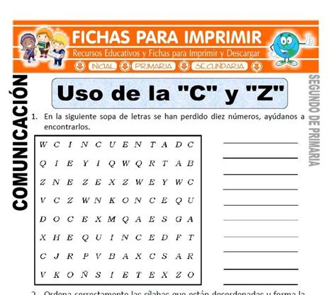 Uso De La C Y Z Para Segundo De Primaria Fichas Para Imprimir Words
