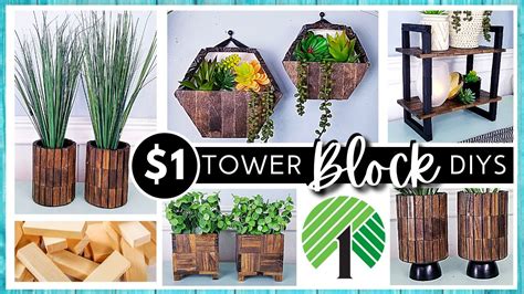 NEW DOLLAR TREE DIY Using TUMBLING TOWER BLOCKS Home Decor Crafts Modern Farmhouse Boho