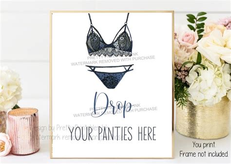 Lingerie Shower Sign Printable Drop Your Panties Sign Etsy Canada