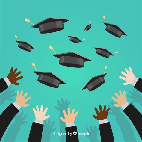 Happy Students Celebrating Graduation Free Vector