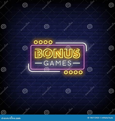 Bonus Games Neon Signs Style Text Vector Stock Vector Illustration Of