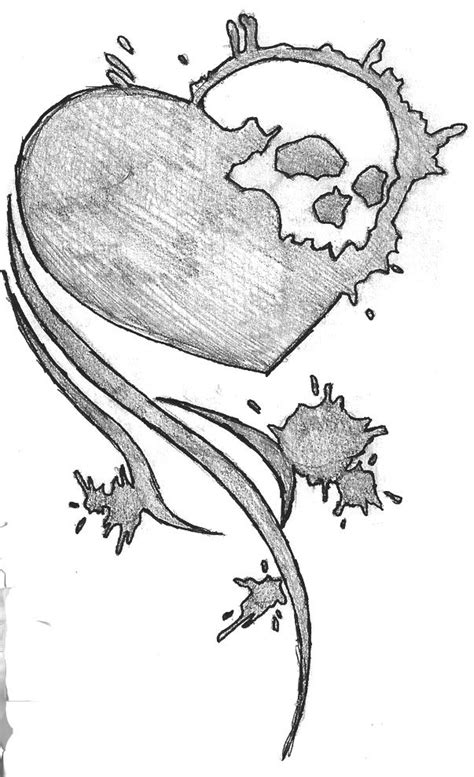 Skull Heart By Icemo On Deviantart Skull Drawing Skull Art Drawing