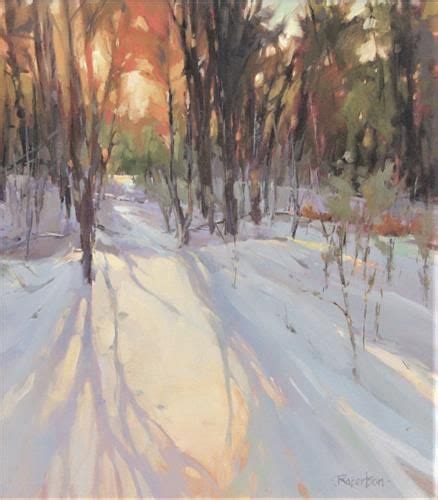 Daily Paintworks Snowy Path I Original Fine Art For Sale Jane