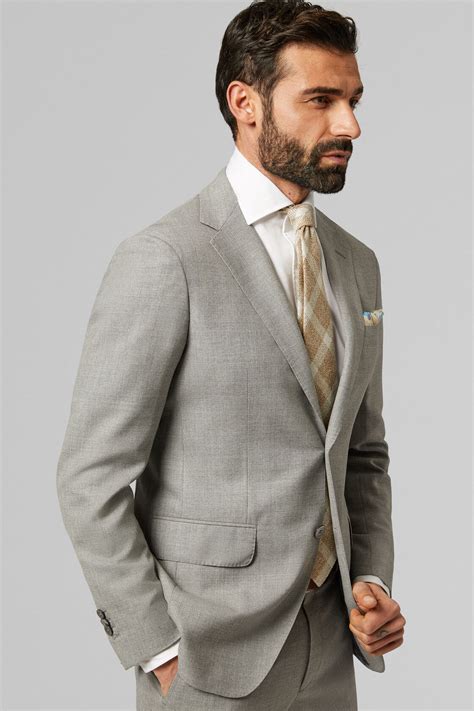 Medium Grey Pure Wool Milano Suit Boggi