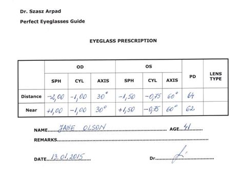 printable eye prescription template