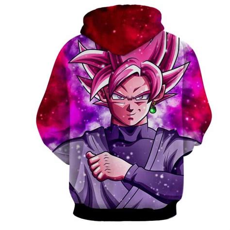 Collaborated embroidered logo script on left chest, large japanese kanji on right sleeve and dragon ball z. Dragon Ball Super Saiyan Black Goku Rose Cool Hoodie ...
