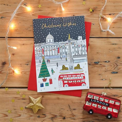 London Scene Gold Foiled Christmas Card By Jessica Hogarth