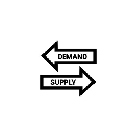 Supply And Demand Sign Symbol Vector Illustration Solid Line Icon