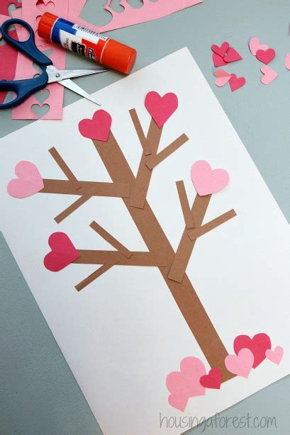 Valentines Day Tree Paper Craft Housing A Forest