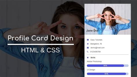 How To Make Profile Card In Html And Css User Profile Ui Design Using