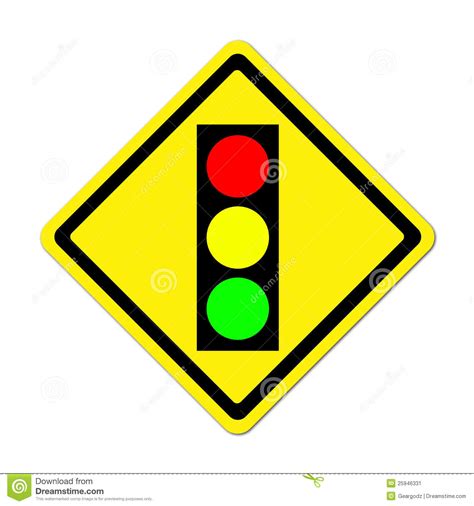 Traffic Light Ahead Warning Sign Stock Illustration Illustration Of