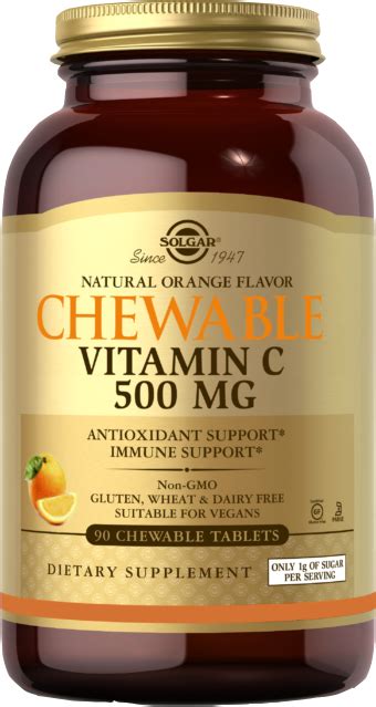 Solgar Kosher Vitamin C 500 Mg Chewable Orange Flavor 90 Chewables