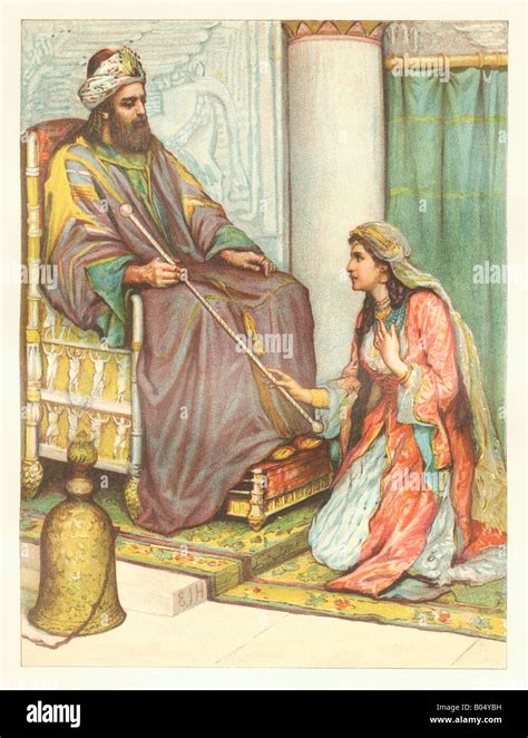 Esther Before King Ahasuerus Stock Photo Alamy
