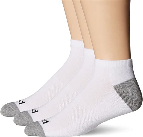 Peds Mens 3 Pack Cushion Low Cut Socks With Coolmax Whitelight Grey