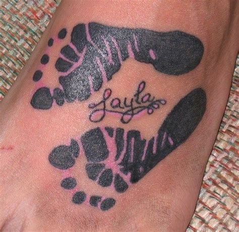 Laylas Footprints Foot Tattoo Paw Print Tattoo Baby Footprint Tattoo