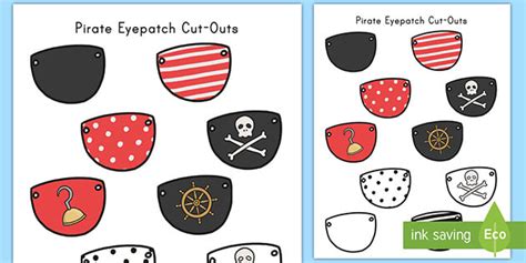Pirate Eyepatch Dramatic Play Cut Outs Teacher Made