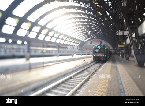 Waiting For The Train At The Milan Station Stock Photo Alamy