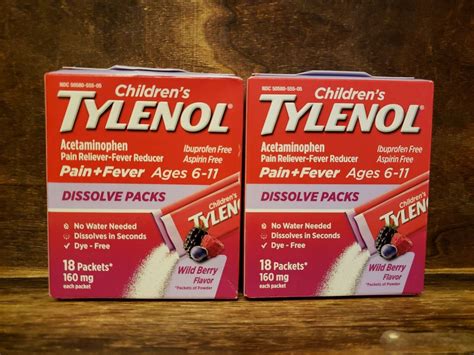 Tylenol Childrens Dissolve Powder Packets With 160 Mg Acetaminophen