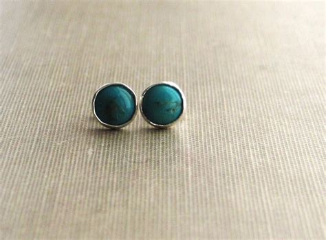 Turquoise On Sterling Silver Stud Earrings Sterling Silver Studs