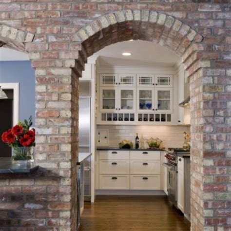 Our architectural faux panels are lightweight, weatherproof, low cost, and. Interior stone arch into kitchen | Brick interior, Brick ...