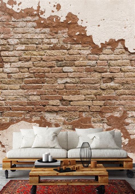 Available in warm and cool colors, our not just another brick wall mural is excellent for giving any room that raw finish. Red distressed bricks wallpaper - Old wall creative mural ...