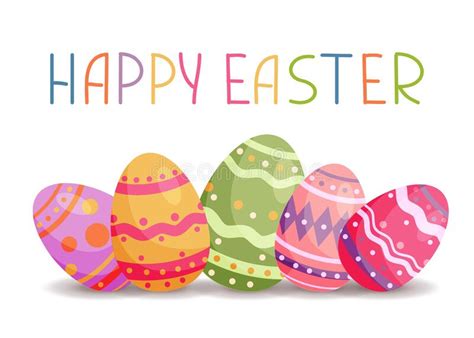 Happy Easter Greeting Card With Easter Colorful Eggs Vector