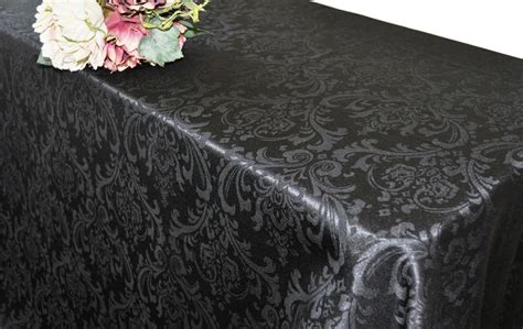 Table Cloth 90x156 Black Poly Damask Rectangle Linens And Events