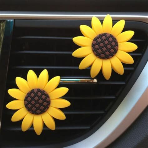 flower car air freshener sunflower perfume aroma fragrance vent clip diffuser ebay