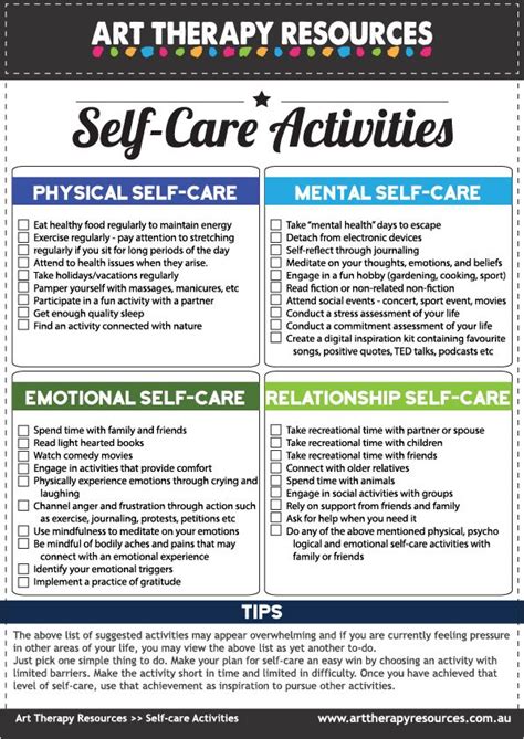 Self Care Printable Mental Health Games And Activities Grade 4 Human Development And Sexual