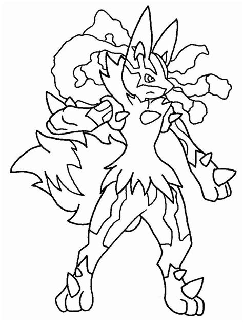 Mega Lucario Coloring Page Luxury Mega Lucario Coloring Pages In 2020