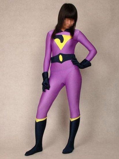 the wonder twins jayna costumes purple cosplay costumes different sizes cosplay party zentai