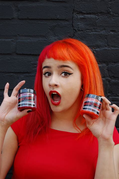 Cassie Outside Our Offices Showing Off Her Latest Dye Recipe Red On