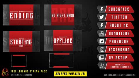 Apex Legends Style Stream Overlay Pack For Twitch Youtube For Obs