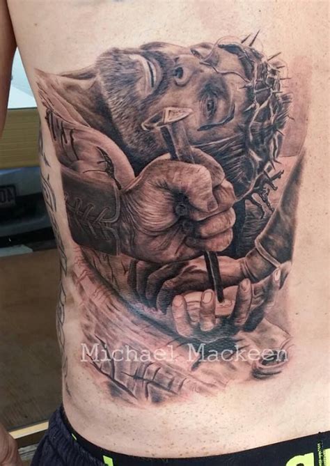 3d jesus cross tattoo on back. Black and Grey Jesus on the Cross Tattoo done by Mick at ...