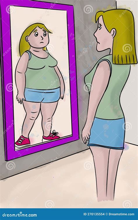Illustrazione Di Un Disturbo Mentale Anoressia O Di Una Frustrazione Psicologica Una Donna Magra