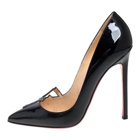 christian louboutin black patent leather sex igalle pumps size 37 at 1stdibs