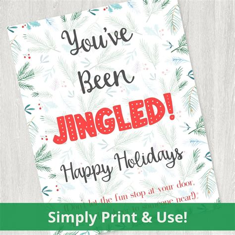 Youve Been Jingled Holiday Christmas Printable Sign Etsy