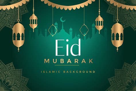 Eid Mubarak Greeting Background Template 2110518 Vector Art At Vecteezy