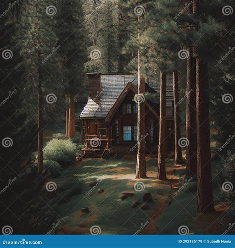 A Beautiful Wooden House Nestled into the Heart of the Forest, a Hidden